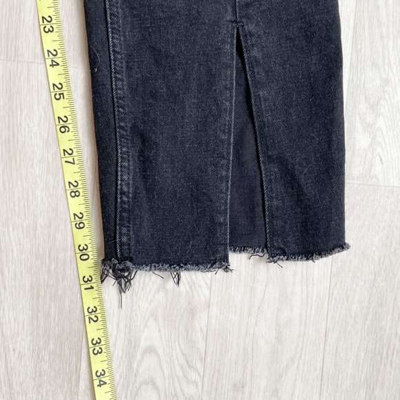 Abercrombie Skinny High Rise Jeans Split Hem Washed Black Size 36 Size 22 NEW - Picture 14 of 14